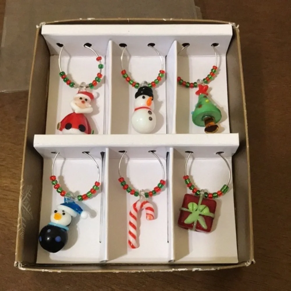 Holiday Charms Wine Glass Markers - Set of 6